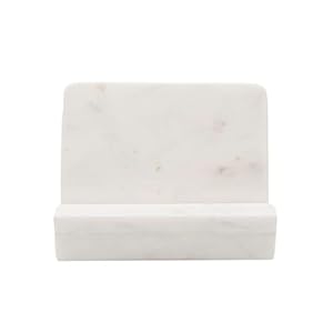 Foreside Home and Garden 7.75″ x 8.5″ Kendal White Marble Premium Kitchen Cook Book Holder w/ Foam Feet Home All Seasons Natural Modern Contemporary Farmhouse Cookbook Recipe Decor Decoration