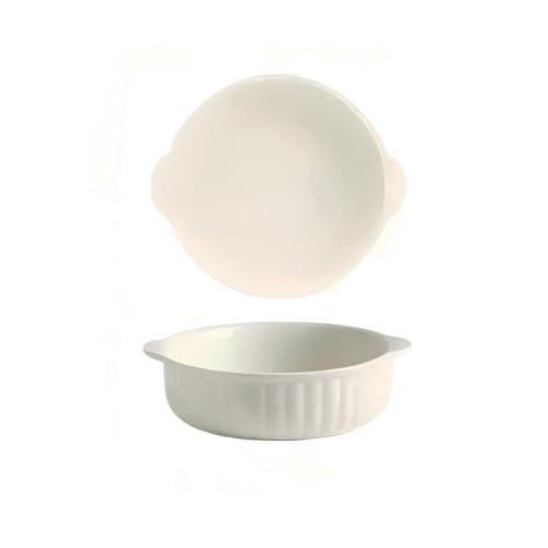 Kbotiques - Fuente para horno de cerámica resistente a los arañazos en color blanco para la freidora de aire caliente, para la preparación de lasaña, sopa, tiramisú y más accesorios para freidora (6