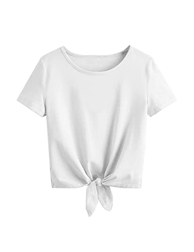 Image of Girls Tie Dye Shirts Short Sleeve T-Shirt Casual Tie Hem Tee Tops Size 5-12 Years