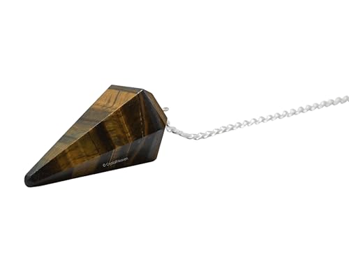 Image of Tiger Eye Pendulum Dowsing Tool - Natural Crystal Pendulum for Spiritual Guidance - Premium Dowser Pendulum for Accurate Divination and Energy Healing - Perfect for Energy Healing and Chakra Balancing - Handcrafted with Precision and Elegance