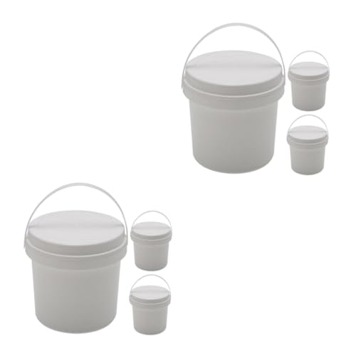 MUSISALY 2sets White Toy Storage Organizers Candy Containers Lids Toy Bucket Pantry Storage Bins 3pcs*2