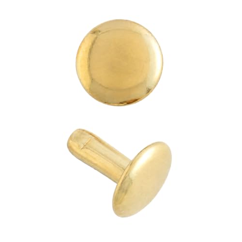 Tandy Leather Solid Brass Medium Double Cap Rivets 100 Pack 1381-11 by Tandy - Used condition - US$15.12