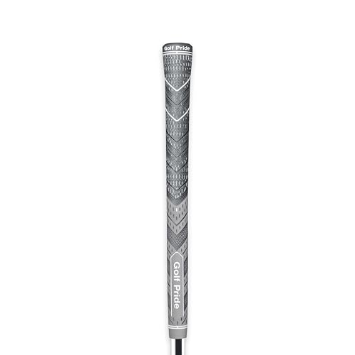 Golf Pride MCC Plus4 Golf Club Grip - All-Weather Hybrid Grip with Larger Lower Hand - Brushed Cotton Cord & Pebbled Texture - Midsize - Grey