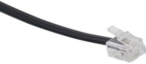 1 foot 2 Conductor BLACK Telephone Phone Line Cable Cord Wire- Used For Single Phone Line RJ11 / RJ14 Type End- Commonly Used In Most Residential Homes, Lots Of Small Business Also