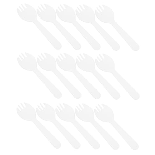 DONFAMDS 100個 使い捨て透明プラスチックスポーク 滑らかで なデザート兼用スプーンフォーク アイスクリームやケーキにな厚手設計