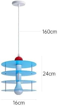 Lustre nordique E27 bleu en acrylique rond pour salon moderne