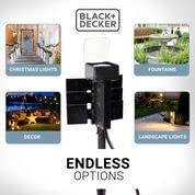 Black+Decker Garden Timer Stake With 6 Grounded Outlets - Waterproof Outlet Timer With 30-Minute Intervals For Lights, Tools - Outdoor Power Stake With Overload Protection - Premium Light Timers #TOP4