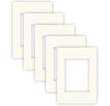 nielsen Conservation Passepartout cartón 2,2 mm, juego de 5, tamaño exterior 21x29,7 cm (DIN A4) para tamaño de imagen 13x18 cm, blanco marfil liso