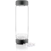 VitaJuwel inu CRYSTAL lava black | The Original DIY Crystal Water Bottle with Clear Quartz