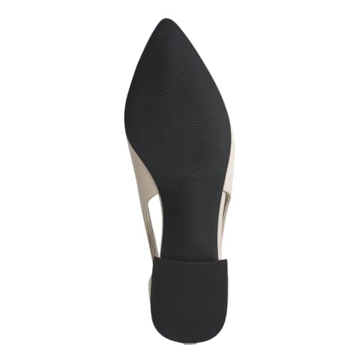Marco Tozzi Damen Ballerinas weiches Feel Me Fußbett Leder weiches Innenfutter Spitz, beige (Cream), 40 EU