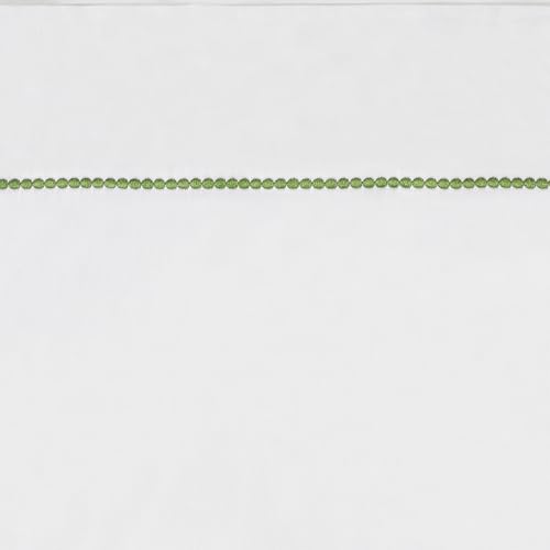 kate spade new york Dot Queen Sheet Set, 300 Thread Count and 100% Cotton, All Season 4 Piece Bedding Set, Machine Washable, White and Green - Image 9