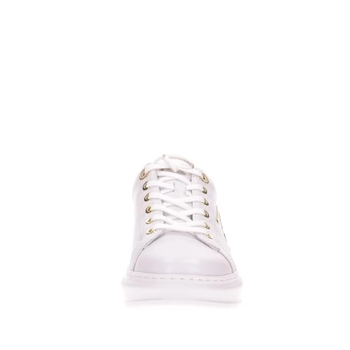 KARL LAGERFELD Women's Kapri Signia Low-Top Sneakers, White with Gold Accents, Platform Sole (White, US Footwear Size System, Adult, Women, Numeric, Medium, 8)4