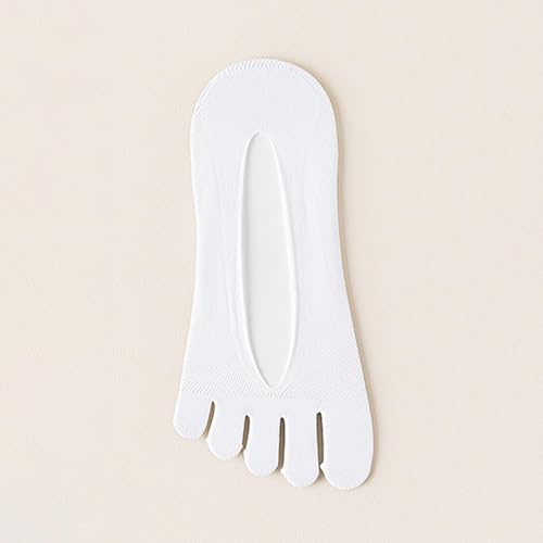 Qianly Five Toe Socks, Boat Socks, Breathable Ankle Toe Socks for Casual Ladies Girls, White3