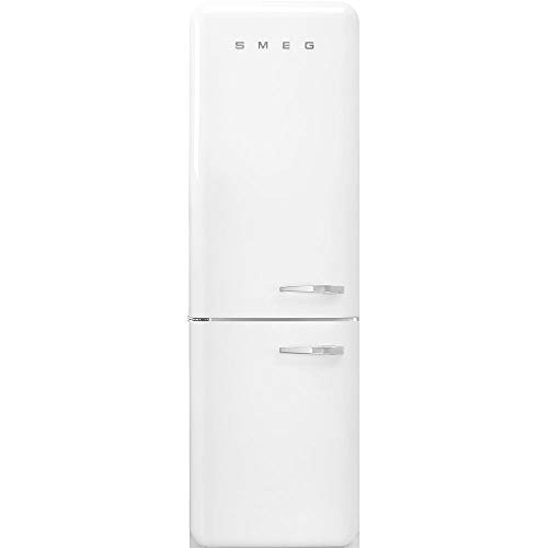 Smeg FAB32 Retro Refrigerator – 50s Style Fridge with Bottom Freezer, No-Frost, LED Display & Lighting, LifePlus Zone, Multi-Airflow – 12.2 cu ft – White - Made in Italy