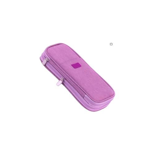 Estojo Escolar Quadrado, Tie Dye Roxo, Poliéster, 26x16,5x6cm, com 13 Divisórias para Lápis e Bolso em Tela, Capacidade 2,5L