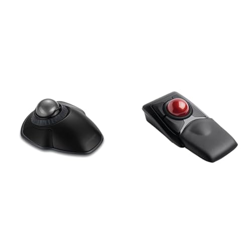 Image of Kensington Orbit Wireless Trackball with Scroll Ring - Space Gray (K72675WW),Black /Grey & Expert Wireless Trackball Mouse (K72359WW) Black, 3.5 inch x 6.1 inch x 8 inch