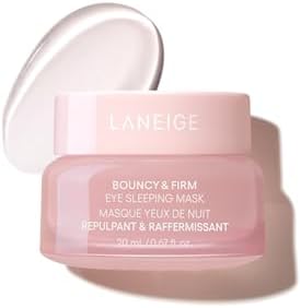 LANEIGE Bouncy & Firm Eye Sleeping Mask: Depuff and Firm with Peony & Collagen Complex, Ceramide, & 5D Hyaluronic Acid