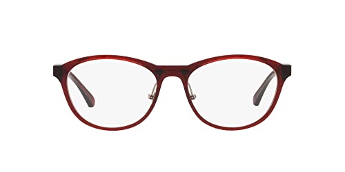 Oakley Women's OX8057 Draw Up Round Prescription Eyewear Frames, Polished Transparent Brick Red/Demo Lens, 54 mm - image 1
