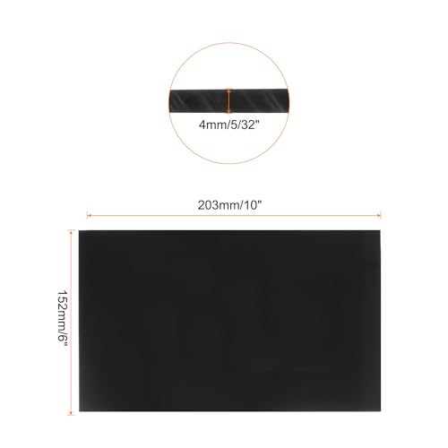Image of 6 x 8 Inch UHMW Polyethylene Sheets, 5 /32 Inch Thick Ultra High Molecular Weight Black Plastic Sheet [for Home, Industrial]