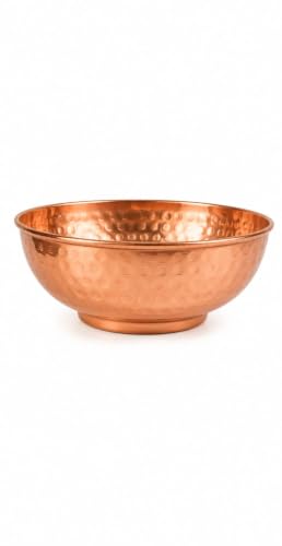Image of BONA FIDE - Unit of signature metal exports Bowl,Copper,Bowl for Serving,Heavy Gauge Hammered Design Hand Made,Copper,Serving Bowl,Mixing Bowl,Decorative Bowl Capacity 400 ml
