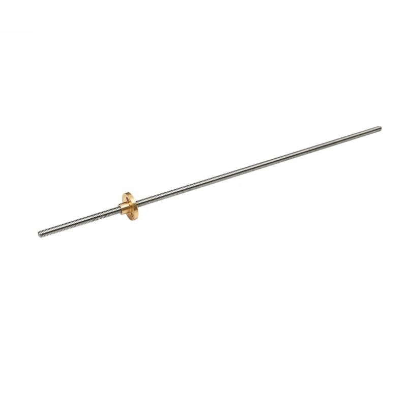 T5-Schraube 304 SUS 5 mm Durchmesser 1 mm Steigung 4 mm mit Messingmutter for Drucker(500mm)