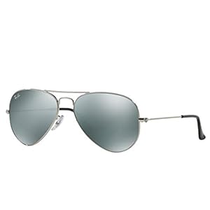 Ray-Ban Aviator RB3025 Cadre Argent | Miroir Argenté | Taille Small