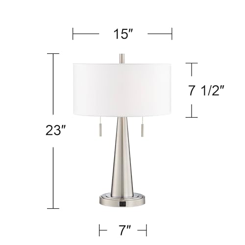 Par de lámparas de mesa USB modernas 23 pulg gris miniatura 4