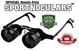 Sportnoculars-Official Hands-Free 3 x 34 mm Binocular Glasses for Sports,Concerts,Theater,Opera,TV Magnifiers,Fishing,Sight Seeing,Wildlife Observation,and so Much More.(Premium Glare-Free Lenses)