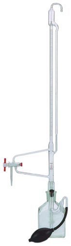 Kimble 17124F-25 25mL Precision Bore Automatic 3-Way PTFE Stopcock Burette, with Reservoir Bottle
