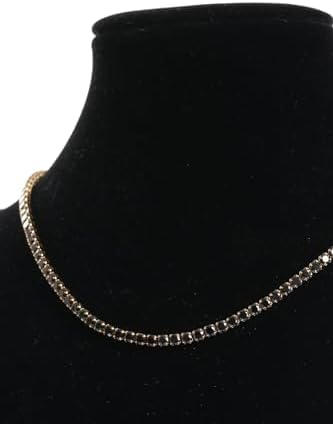 Serelia Siyah Zirkon Taşlı Yuvarlak Model Su Yolu Gold Kolye (Gold/Standart) - Görsel 3