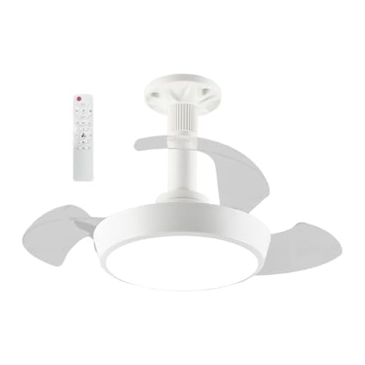 Fonowx Lámpara de Ventilador de Techo, Elegante, Multifuncional, Silenciosa, con Velocidades, Colgante, para Dormitorio, Cafetería, Sala de Estar, L 48O