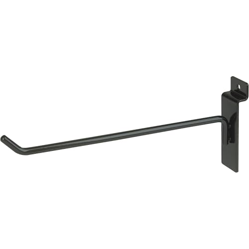 Econoco 8” Slatwall Deluxe Hooks, Slatwall Hooks, Display Hooks for Panel, Black (Pack of 96)
