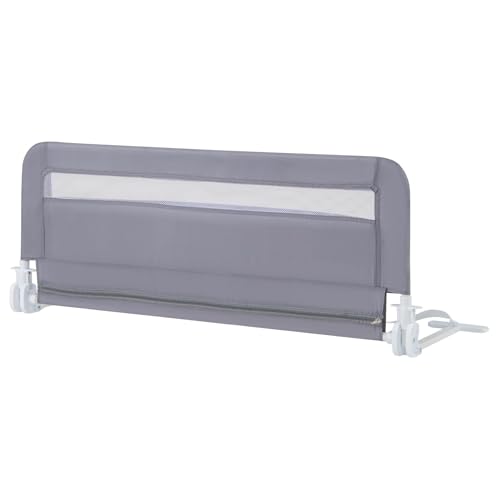 RELAX4LIFE Sponda Letto per Bambini 120cm/100cm, Barriera di Sicurezza, Traspirante e Pieghevole, Sbarra Letto per Letti Singoli e Matrimoniali (120 x 41 x 42 cm,Grigio)