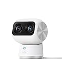 eufy security camera S350 4K UHD Indoor Camera with 8× Zoom and 360° Pan &Tilt,Dual Cameras,No Subscription,Ideal for Baby Monitor/Pet&Dog Camera/Home Security Camera,Human/Pet Detection,2.4G/5G Wi-Fi