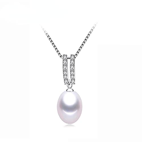 Pendentif perle blanche de culture d'eau douce collier naturel pour femme et fille