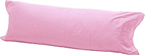 R&Z Bolster Pillow Case 100% Polycotton Blend PREGNANCY Maternity Orthopaedic Support (Pink, 4.6Ft)