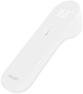 Temperature Gauges - Original Mijia Ihealth Thermometer Digital Fever Infrared Baby Kids Thermometer Non-Contact Forehead Temperature Tester (White)