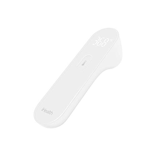 Temperature Gauges - Original Mijia Ihealth Thermometer Digital Fever Infrared Baby Kids Thermometer Non-Contact Forehead Temperature Tester (White)