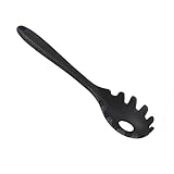 AFXGUSD Forchetta Spaghetti in Silicone Cucchiaio Servispaghetti Pinza per Pasta Utensile Da Cucina Materiale Sicuro E Lavabile in Lavastoviglie Adatto per Cu, Nero