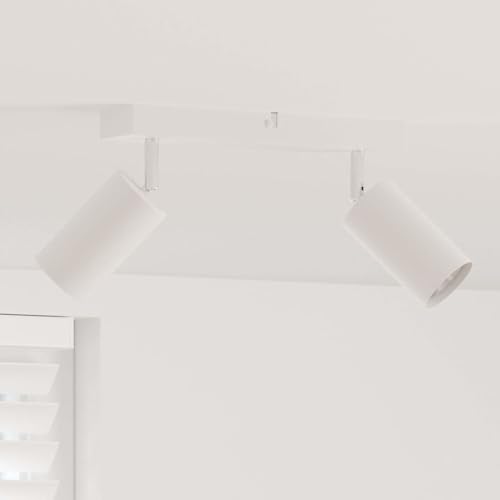 Spot de plafond blanc en métal mat avec projecteur orientable design - 2