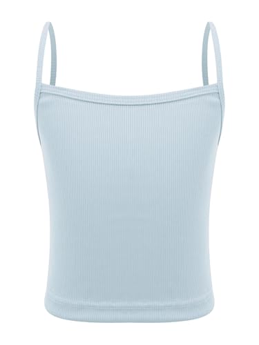 Sinleey Mädchen Kind Träger Top Sport Tank Top Tanz Gym Yoga Shirt Sommer Unterhemd Jahre Hellblau 152-164