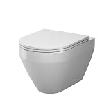 AM.PM WC senza bordi con sedile WC Softclose CSB190P0SC Spirit 2.0 Aquaspin in ceramica, WC da parete, 410 mm, colore bianco