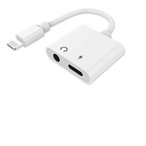 Vackoey Dual Audio & Charging Adapter, 2 in 1 Charging Music Dual Audio Headphone Splitter Adapter, Splitter for Phone XS