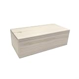 Opatiny Boîte de rangement en bois avec couvercle coulissant pour l'organisation de la maison, 14,5 x 7,5 x 4,5 cm et 20 x 10 x 6,5 cm, tiroir coulissant en pin naturel pour cartes ou souvenirs (20 x