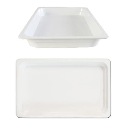 FSE GN1001W Food Pan, 1/1 GN, 1-1/2" deep, Stackable, Anti-Jamming, for Cold & hot Foods, Melamine, White, BPA Free, NSF