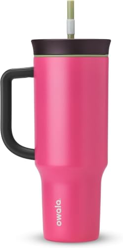 Image of Owala Stainless Steel Triple Layer Insulated Travel Tumbler with Spill Resistant Lid,Straw,and Carry Handle,BPA Free,40 oz,Pink (Watermelon Breeze),(Pack of 6)