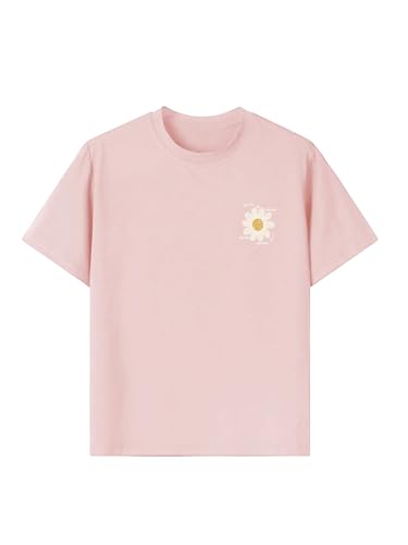 SweatyRocks Girl's Cute Graphic Tees Preppy Shirts Casual Short Sleeve Summer T Shirts