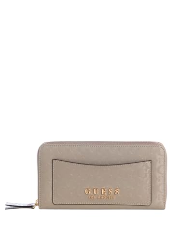 GUESS Carteira feminina Factory Kiran Logo Shine média com zíper