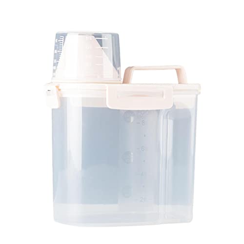 Magideal Storage Container, Small Dog Food Container With Measuring Cup, Cat Food Container With, Seal Buckles, Beige Small #TOP15