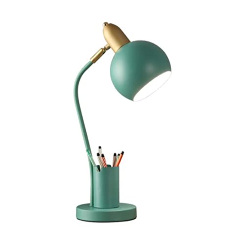 SXYSXYSXY Modern Nordic Schreibtischlampe Metall Kinder Büro Leselampe Retro Klassische Studierlampe LED Verstellbarer Kopf Tischlampe Arbeitslampe Schlafzimmer Nachttischlampe E27*1,Grün